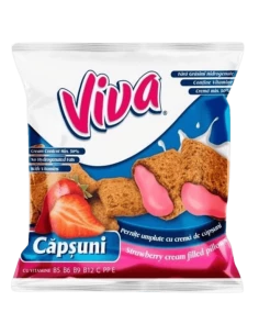 Pernițe umplute cu cremă de căpșuni Viva, 200g