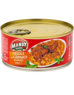 Fasole cu carnați afumați Mandy, 300g